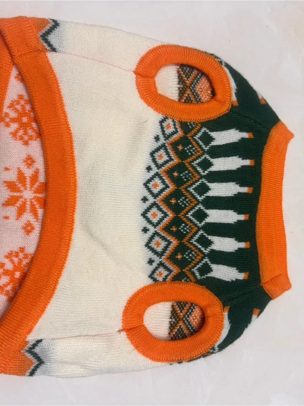 Tito's Orange & Green Holiday Dog Sweater